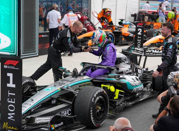 Andrea Kimi Antonelli Mercedes AMG Petronas F1 Team, Italy, 12 after winning the race USA, Formula 1 World Championship, Miami Grand Prix, Miami International Autodrome, Miami Gardens, race day, 2026 season, 03 05 2026 USA, Formula 1 World Championship, Miami Grand Prix, Miami International Autodrome, Miami Gardens, race, 2026 season, 03 05 2026 Miami Gardens Copyright: xEibner-Pressefoto ScottxColemanx EP_SCN