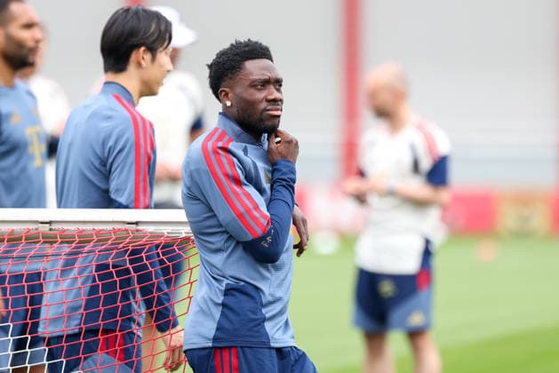 Alphonso Davies FC Bayern Muenchen, 19 at training, GER, final training, FC Bayern Muenchen, football, UEFA Champions League, semi-final, second leg, 2025 2026 season, 05 05 2026, GER, final training, FC Bayern Muenchen, football, UEFA Champions League, semi-final, second leg, 2025 2026 season, 05 05 2026 Muenchen Copyright: xEibner-Pressefoto JennixMaulx EP_JML