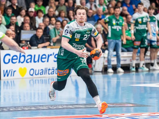 Erik Persson Frisch Auf Goeppingen, 22 with speed on the ball, Frisch Auf Goeppingen vs HSG Wetzlar, Handball, 1 Bundesliga, Men, Season 2025 2026, 07 05 2026, Frisch Auf Goeppingen vs HSG Wetzlar, Handball, 1 Bundesliga, Men, Season 2025 2026, 07 05 2026 Goeppingen Copyright: xEibner-Pressefoto MichaelxSchmidx EP_MST