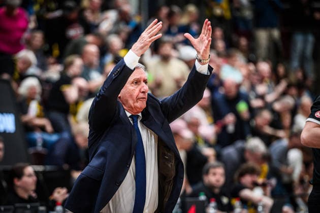Svetislav Pesic FC Bayern Basketball, Head Coach GER, MHP Riesen Ludwigsburg vs FC Bayern Muenchen Basketball, Basketball Bundesliga, easycredit BBL, 33 Matchday, Season 2025 2026, 07 05 2026 GER, MHP Riesen Ludwigsburg vs FC Bayern Muenchen Basketball, Basketball Bundesliga, easycredit BBL, 33 Matchday, Season 2025 2026, 07 05 2026 Ludwigsburg Copyright: xSandyxDinkelackerx EP_SDR