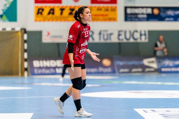 Giulia Guarieiro Thueringer HC, 13 GER, HSG Blomberg Lippe vs Thueringer HC, Handball, 1 Bundesliga Women, Play Offs, Semifinal, Match 3, 09 05 2026 GER, HSG Blomberg Lippe vs Thueringer HC, Handball, 1 Bundesliga Women, Play Offs, Semifinal, Match 3, 09 05 2026 Blomberg Copyright: xEibner-Pressefoto JanxRollingerx EP_JSK