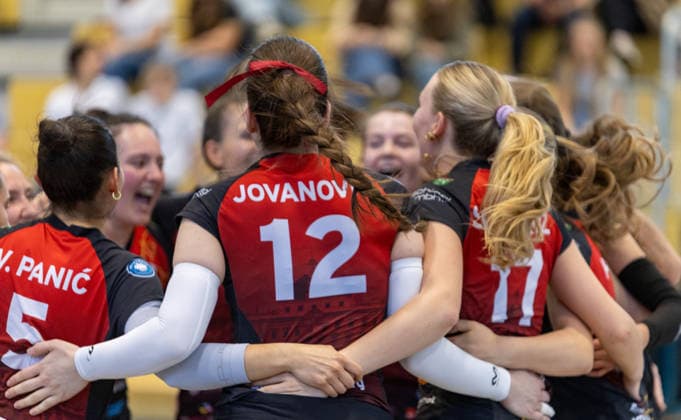 Celebratory mood at the Barock Volleys MTV Ludwigsburg Barock Volleys MTV Ludwigsburg vs TSV GA Stuttgart, Volleyball,VLW Pokal Damen,Finale, Saison 2025 2026, 09 05 2026, Barock Volleys MTV Ludwigsburg vs TSV GA Stuttgart, Volleyball,VLW Pokal Damen,Finale, Saison 2025 2026, 09 05 2026 Aalen Waldhausen Copyright: xEibner-Pressefoto DavidexDixGiovx EP_DGI