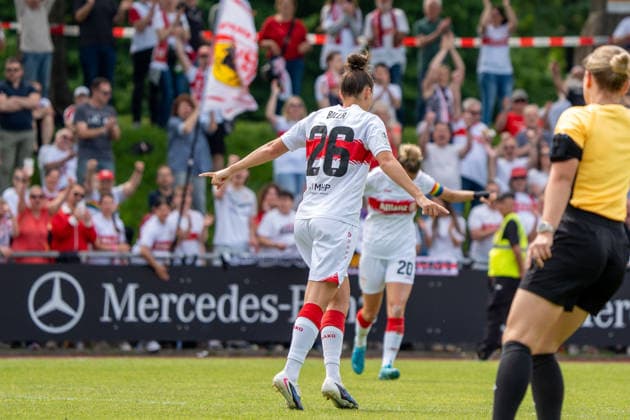 Nicole Billa VFB Stuttgart Women, 26 after her goal, GER, VfB Stuttgart Women vs VfL Wolfsburg II, Football, 2 Womens Bundesliga, Matchday 25, Season 2025 2026, 10 085 2026, GER, VfB Stuttgart Women vs VfL Wolfsburg II, Football, 2 Womens Bundesliga, Matchday 25, Season 2025 2026, 10 085 2026, Stuttgart Copyright: xEibner-Pressefoto EdwardxCheungx EP_ECG