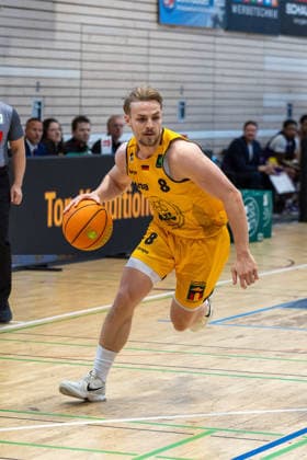 Lucas Mayer Bozic Estriche Knights Kirchheim, 08 Daniel Kirchner BG Goettingen, 04 Hendrik Helge Drescher BG Goettingen, 10 GER, Bozic Estriche Knights Kirchheim vs BG Goettingen, BARMER 2 Basketball Bundesliga, Playoffs Game 4, Season 2025 2026, 14 05 2026 GER, Bozic Estriche Knights Kirchheim vs BG Goettingen, BARMER 2 Basketball Bundesliga, Playoffs Game 4, Season 2025 2026, 14 05 2026 Goeppingen Copyright: xEibner-Pressefoto NinaxSanderx EP_NSR