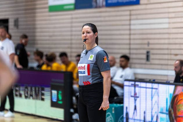 Danjana Rey Referee GER, Bozic Estriche Knights Kirchheim vs BG Goettingen, BARMER 2 Basketball Bundesliga, Playoffs Game 4, Season 2025 2026, 14 05 2026 GER, Bozic Estriche Knights Kirchheim vs BG Goettingen, BARMER 2 Basketball Bundesliga, Playoffs Game 4, Season 2025 2026, 14 05 2026 Goeppingen Copyright: xEibner-Pressefoto NinaxSanderx EP_NSR