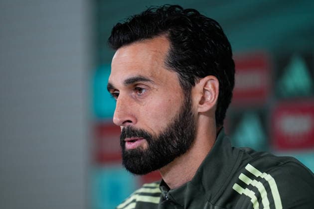 May 16, 2026, Valdebebas, Madrid, Spain: Alvaro Arbeloa, head coach of Real Madrid, attends his press conference, PK, Pressekonferenz during the training day of Real Madrid ahead the Spanish League, LaLiga EA Sports, football match against Sevilla FC at Ciudad Deportiva Real Madrid on May 16, 2026, in Madrid, Spain. Valdebebas Spain - ZUMAa181 20260516_zaa_a181_001 Copyright: xDennisxAgyemanx