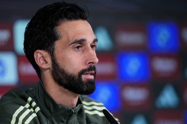 May 16, 2026, Valdebebas, Madrid, Spain: Alvaro Arbeloa, head coach of Real Madrid, attends his press conference, PK, Pressekonferenz during the training day of Real Madrid ahead the Spanish League, LaLiga EA Sports, football match against Sevilla FC at Ciudad Deportiva Real Madrid on May 16, 2026, in Madrid, Spain. Alvaro Arbeloa Press Conference For Real Madrid - Laliga Ea Sports - ZUMAa181 20260516_zaa_a181_007 Copyright: xDennisxAgyemanx