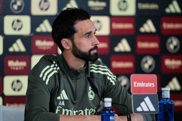 May 16, 2026, Valdebebas, Madrid, Spain: Alvaro Arbeloa, head coach of Real Madrid, attends his press conference, PK, Pressekonferenz during the training day of Real Madrid ahead the Spanish League, LaLiga EA Sports, football match against Sevilla FC at Ciudad Deportiva Real Madrid on May 16, 2026, in Madrid, Spain. Alvaro Arbeloa Press Conference For Real Madrid - Laliga Ea Sports - ZUMAa181 20260516_zaa_a181_008 Copyright: xDennisxAgyemanx