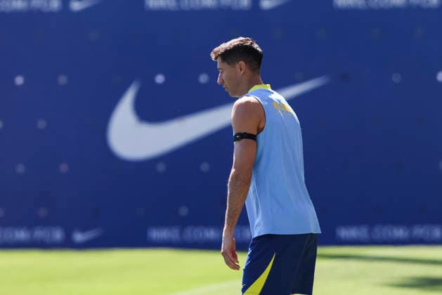 May 16, 2026, Sant Joan Despi, Barcelona, SPAIN: Robert Lewandowski during the training day of FC Barcelona, Barca ahead the Spanish League, Laliga EA Sports, football match against Real Betis at Ciudad Esportiva Joan Gamper on May 16, 2026 in Sant Joan Despi, Barcelona, Spain. Sant Joan Despi SPAIN - ZUMAa181 20260516_zaa_a181_104 Copyright: xJavierxBorregox