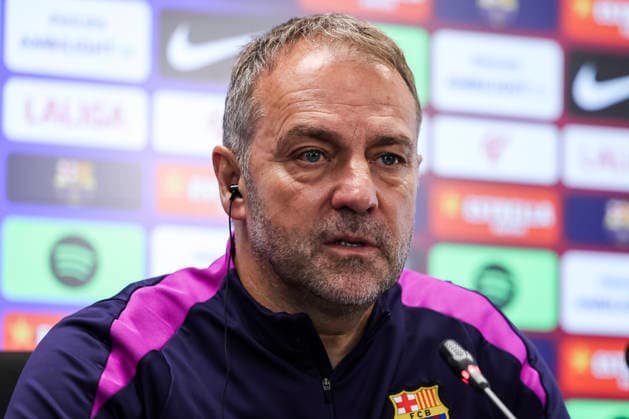 May 16, 2026, Sant Joan Despi, Barcelona, SPAIN: Hansi Flick, head coach of FC Barcelona, Barca attends his press conference, PK, Pressekonferenz during the training day of FC Barcelona ahead the Spanish League, LaLiga EA Sports, football match against Real Betis at Ciudad Esportiva Joan Gamper on May 16, 2026 in Sant Joan Despi, Barcelona, Spain. FC Barcelona Training And Press Conference - LaLiga EA Sports - ZUMAa181 20260516_zaa_a181_116 Copyright: xJavierxBorregox
