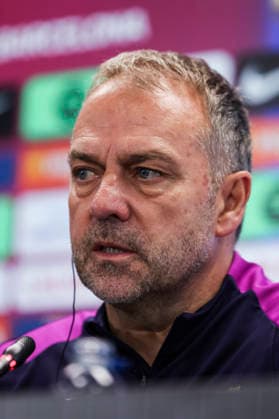 May 16, 2026, Sant Joan Despi, Barcelona, SPAIN: Hansi Flick, head coach of FC Barcelona, Barca attends his press conference, PK, Pressekonferenz during the training day of FC Barcelona ahead the Spanish League, LaLiga EA Sports, football match against Real Betis at Ciudad Esportiva Joan Gamper on May 16, 2026 in Sant Joan Despi, Barcelona, Spain. Sant Joan Despi SPAIN - ZUMAa181 20260516_zaa_a181_115 Copyright: xJavierxBorregox