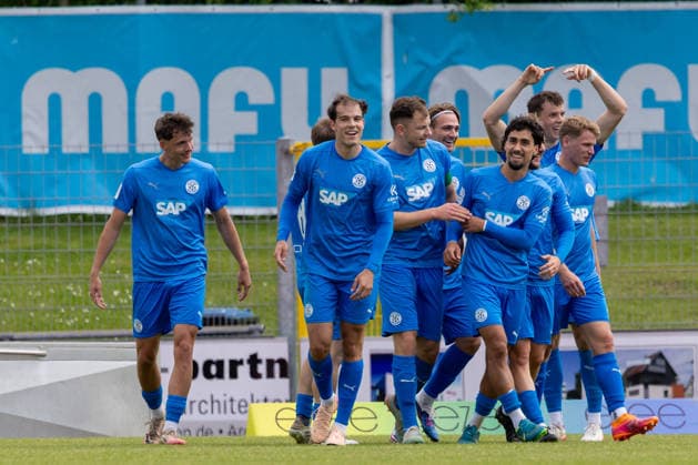 joy rejoice jubilation, goal celebration, celebrate the goal, celebration Walldorf TSG Balingen vs FC Astoria Walldorf, Soccer Oberliga, Season 2025 2026, 16 05 26 TSG Balingen vs FC Astoria Walldorf, Soccer, Regionalliga Suedwest, 34 Matchday, Season 2025 2026, 16 05 26 Villingen Copyright: xEibner-Pressefoto KirstenxJägerx