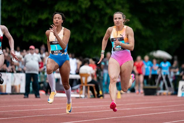 Malaika Mihambo LG Kurpfalz, 80m women, 1 , Rosina Schneider TV Sulz, 80m women, 668 , GER, Leichtathletik, Athletics, Internationales KOST Laeufermeeting, Pliezhausen, 17 05 2026, GER, Leichtathletik, Athletics, Internationales KOST Laeufermeeting, Pliezhausen, 17 05 2026 Pliezhausen Copyright: xStefanxMayerx EP_SMR