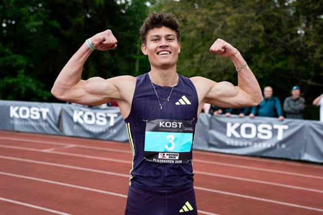 Owe Fischer Breiholz Koenigsteiner LV, 300m hurdles men, 3 , GER, Leichtathletik, Athletics, Internationales KOST Laeufermeeting, Pliezhausen, 17 05 2026, GER, Leichtathletik, Athletics, Internationales KOST Laeufermeeting, Pliezhausen, 17 05 2026 Pliezhausen Copyright: xStefanxMayerx EP_SMR