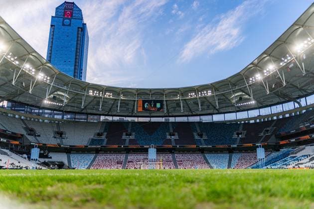 19 05 2026, SC Freiburg vs Aston Villa, UEFA Europa League, Final Matchday 1 Besiktas Square, Besiktas Park, Stadium, Fan festival, Fan Fest, Fans Freiburg Aston Villa, Trophy, Uefa Cup League Trophy, Istanbul 2026 Final Final Final Training Final Training SC Freiburg in Vodafone Park Copyright: xBahhoxKarax