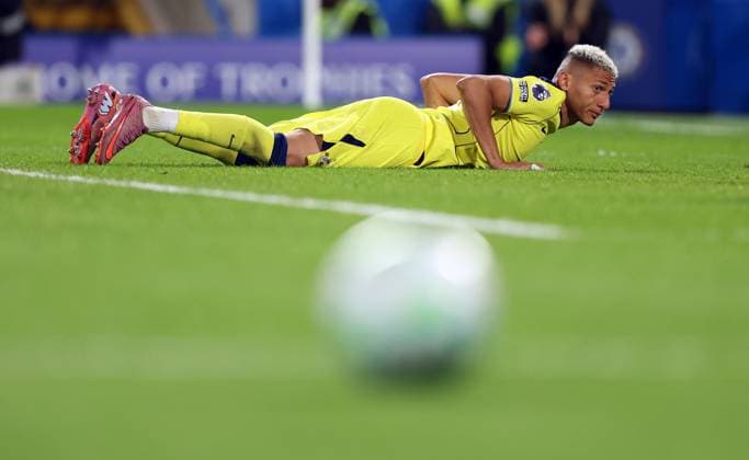 Richarlison of Tottenham Hotspur shows a look of dejection after a missed chance Chelsea v Tottenham Hotspur, Premier League, Football, Stamford Bridge, London, UK - 19 May 2026London Stamford Bridge United Kingdom EDITORIAL USE ONLY No use with unauthorised audio, video, data, fixture lists, club league logos or live services. Online in-match use limited to 120 images, no video emulation. No use in betting, games or single club league player publications. Copyright: xKieranxMcManus Shutterstockx 16881293at