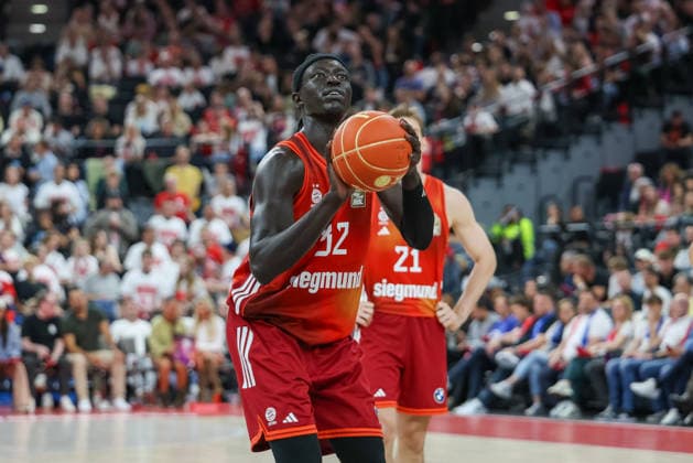Wenyen Gabriel FC Bayern Basketball, 32 on free throw, GER, FC Bayern Basketball vs Vet Concept Gladiators Trier, Basketball, easycredit Basketball Bundesliga, Playoffs, Quarterfinals, 2025 2026 season, 19 05 2026, GER, FC Bayern Basketball vs Vet Concept Gladiators Trier, Basketball, easycredit Basketball Bundesliga, Playoffs, Quarterfinals, 2025 2026 season, 19 05 2026 Munich Copyright: xEibner-Pressefoto JennixMaulx EP_JML