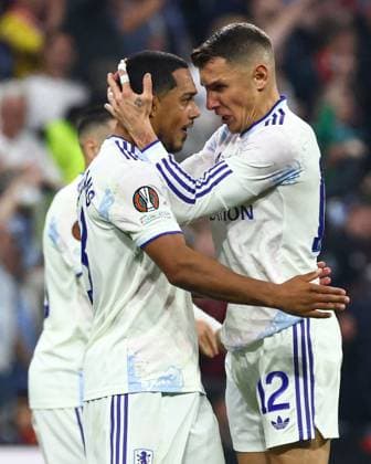 Youri Tielemans of Aston Villa celebrates scoring the opening goal for their side with their teammates SC Freiburg v Aston Villa, UEFA Europa League, Final, Football, Besiktas Park, Istanbul, Turkiye - 20 May 2026Istanbul Besiktas Park United Kingdom EDITORIAL USE ONLY No use with unauthorised audio, video, data, fixture lists, club league logos or live services. Online in-match use limited to 120 images, no video emulation. No use in betting, games or single club league player publications. Copyright: xJamesxMarsh Shutterstockx 16883157cl