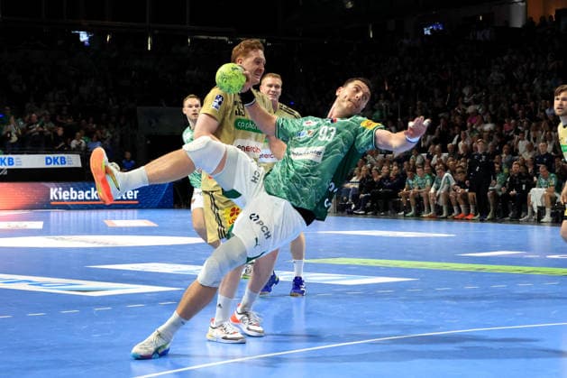 DEU, DHB, 1 HBL, Fuechse Berlin vs Hannover Burgdorf, 21 05 2026, Max Schmeling Halle, Berlin, DEU, DHB, 1 HBL, Fuechse Berlin vs Hannover Burgdorf, in the picture Mijajlo Marsenic Fuechse Berlin 93 , Lukas Stutzke Hannover Burgdorf 39 nordphotoxGmbHx xEngler nph00076