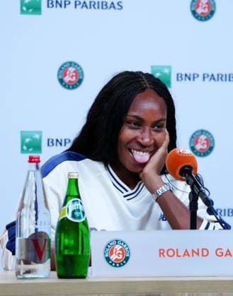 Coco Gauff during her press conference, PK, Pressekonferenz French Open Tennis, Friday Previews, Qualifying and Practice, Tennis, Roland Garros, Paris, France - 22 May 2026Paris Roland Garros France EDITORIAL USE ONLY No use with unauthorised audio, video, data, fixture lists, club league logos or live services. Online in-match use limited to 120 images, no video emulation. No use in betting, games or single club league player publications. Copyright: xJavierxGarcia Shutterstockx 16887306ao