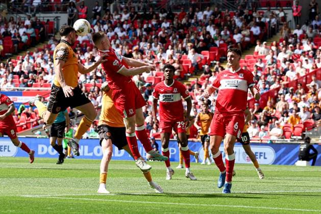 Lewis Coyle of Hull City heads at goal Hull City v Middlesbrough, EFL Sky Bet Championship, Play-Off Final, Football, Wembley Stadium, London, UK - 23 May 2026London Wembley Stadium United Kingdom EDITORIAL USE ONLY No use with unauthorised audio, video, data, fixture lists, club league logos or live services. Online in-match use limited to 120 images, no video emulation. No use in betting, games or single club league player publications. Copyright: xAndrewxFosker Shutterstockx 16887370be