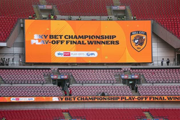 The IBS with a congratulations message to Hull City Hull City v Middlesbrough, EFL Sky Bet Championship, Play-Off Final, Football, Wembley Stadium, London, UK - 23 May 2026London Wembley Stadium United Kingdom EDITORIAL USE ONLY No use with unauthorised audio, video, data, fixture lists, club league logos or live services. Online in-match use limited to 120 images, no video emulation. No use in betting, games or single club league player publications. Copyright: xAndrewxFosker Shutterstockx 16887370eh
