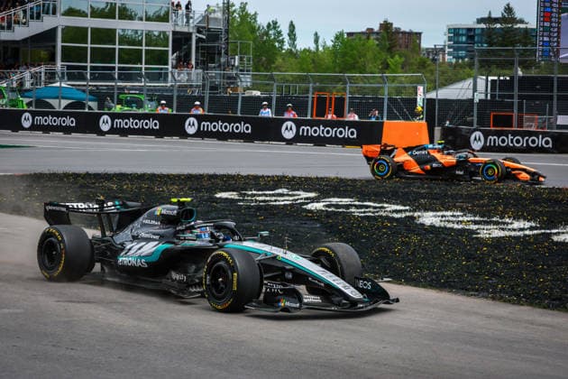 F1 - CANADIAN GRAND PRIX 2026 12 KIMI ANTONELLI Andrea (ita), Mercedes AMG F1 Team W17, 01 NORRIS Lando (gbr), McLaren F1 Team MCL40, action during the Formula 1 Grand Prix du Canada 2026, 5th round of the 2026 Formula One World Championship, WM, Weltmeisterschaft from May 22 to 24, 2026 on the Circuit Gilles Villeneuve, in Montrà al, Canada - Montrà alCanada Copyright: xDPPIx
