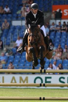 Richard Vogel GER with horse United Call JPS, son of top horse United Touch, S9 Preis des Handwerks, Youngster Tour Final, CSIYH1 Jumping competition with jump-off for young horses, World Equestrian Festival, TSCHIO Aachen 2026, TSCHIO instead of CHIO 2026, Aachener Soers, 22 to 24 May 2026, equestrian sport, 24 May 2026, Aachener Soers Germany