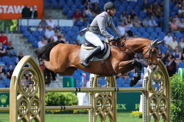 Philipp Weishaupt GER with horse Aberdeen Z, 2nd place, best German, S9 Preis des Handwerks, Youngster Tour Final, CSIYH1 show jumping competition with jump-off for young horses, World Equestrian Festival, TSCHIO Aachen 2026, TSCHIO instead of CHIO 2026, Aachener Soers, 22 to 24 May 2026, equestrian sport, 24 05 2026, Aachener Soers Germany