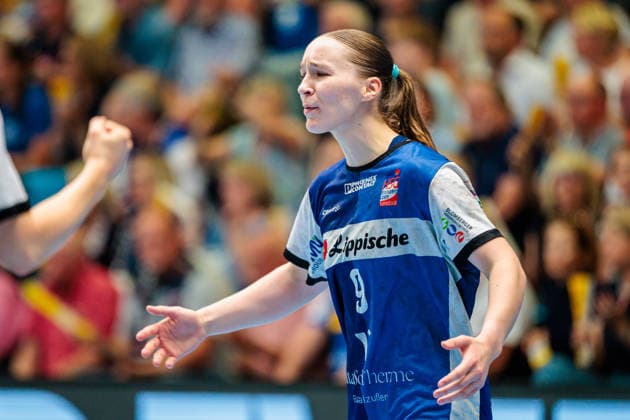 Nieke Kuehne HSG Blomberg Lippe, 09 celebrates a goal GER, HSG Blomberg Lippe vs Borussia Dortmund, Handball, 1 Bundesliga Women, Play Offs, Final, Game 2, 24 05 2026 GER, HSG Blomberg Lippe vs Borussia Dortmund, Handball, 1 Bundesliga Women, Play Offs, Final, Game 2, 24 05 2026 Blomberg Copyright: xEibner-Pressefoto JanxRollingerx EP_JSK