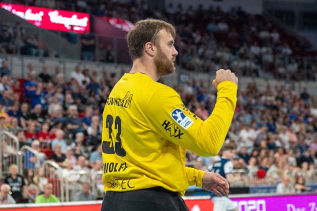 Andreas Wolff THW Kiel, 33 cheers a successful defense Bergischer HC vs THW KIel, Handball, DAIKIN HBL, Matchday 32, Season 2025 2026, 24 05 2026 Bergischer HC vs THW Kiel, Handball, DAIKIN HBL, Matchday 32, Season 2025 2026, 24 05 2026 Duesseldorf Copyright: xEibner-Pressefoto ThomasxHaeslerx EP_THR