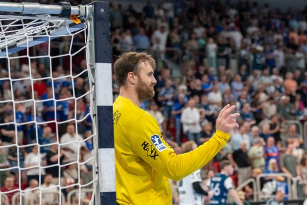 Not much was missing for Andreas Wolffs goal THW Kiel, 33 Bergischer HC vs THW KIel, Handball, DAIKIN HBL, Matchday 32, Season 2025 2026, 24 05 2026 Bergischer HC vs THW Kiel, Handball, DAIKIN HBL, Matchday 32, Season 2025 2026, 24 05 2026 Duesseldorf Copyright: xEibner-Pressefoto ThomasxHaeslerx EP_THR