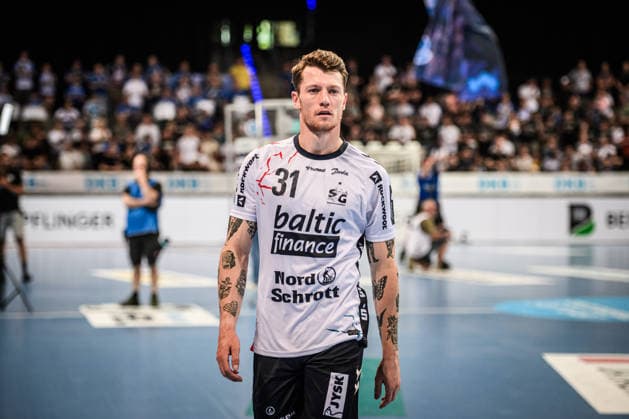 Emil Jakobsen SG Flensburg Handewitt, 31 pensive look, visibly disappointed after away defeat in Stuttgart GER, TVB Stuttgart SG Flensburg Handewitt, DAIKIN HBL, Handball, Bundesliga, Matchday 32, Season 2025 2026, 24 05 2026 GER, TVB Stuttgart SG Flensburg Handewitt, DAIKIN HBL, Handball, Bundesliga, Matchday 32, Season 2025 2026, 24 05 2026 Stuttgart Copyright: xSandyxDinkelackerx EP_SDR
