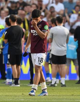 Mateus Fernandes of West Ham United at the end of the match West Ham United v Leeds United, Premier League, Football, London Stadium, London, UK - 24 May 2026London London Stadium United Kingdom EDITORIAL USE ONLY No use with unauthorised audio, video, data, fixture lists, club league logos or live services. Online in-match use limited to 120 images, no video emulation. No use in betting, games or single club league player publications. Copyright: xAlanxWalter Shutterstockx 16889881aq