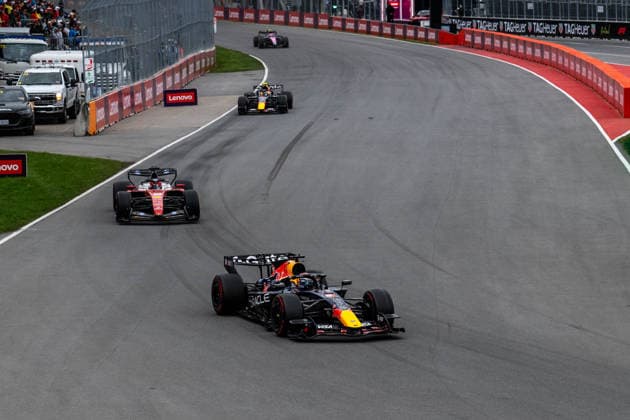 F1 - CANADIAN GRAND PRIX 2026 03 VERSTAPPEN Max (nld), Red Bull Racing Ford RB22, action 16 LECLERC Charles (mco), Scuderia Ferrari SF-26, action during the Formula 1 Grand Prix du Canada 2026, 5th round of the 2026 Formula One World Championship, WM, Weltmeisterschaft from May 22 to 24, 2026 on the Circuit Gilles Villeneuve, in Montrà al, Canada - Montrà alCanada Copyright: xALBERTOxVIMERCATIx