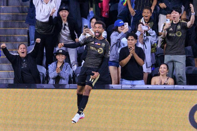 May 24, 2026, Los Angeles, California, USA: Timothy Tillman 11 of the Los Angeles Football Club celebrates his goal during their regular season MLS, Fussball Herren, USA game against the Seattle Sounders FC on Sunday May 24, 2026 at the BMO Stadium in Los Angeles, California. LAFC defeat Sounders, 1-0. ARIANA RUIZ PI LAFC Defeat Sounders, 1-0 - ZUMAp124 20260524_zaa_p124_002 Copyright: xArianaxRuizx