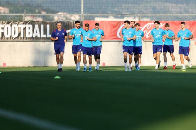 Croatia national football team trains in Rijeka ahead of 2026 World Cup Luka Milanovic, Martin Erlic, Andrej Kramaric, Dominik Livakovic, Ivan Perisic, Dominik Kotarski, Toni Fruk, Igor Matanovic, Kristijan Jakic and Luka Vuskovic of Croatia during a training session at Rujevica Stadium on May 25, 2026 in Rijeka, Croatia as preparations begin for the 2026 FIFA World Cup, WM, Weltmeisterschaft, Fussball The Croatian national football team is holding early training camps and friendly matches ahead of their departure for the United States. NelxPavletic PIXSELL