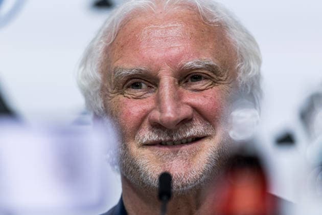 HERZOGENAURACH, GERMANY - MAY 27: Rudi Voeller (Völler, Voller, Director A national team, Nationalteam Germany) smiles during the press conference, PK, Pressekonferenz to start the trainings camp of Germany to prepare for the FIFA World Cup, WM, Weltmeisterschaft, Fussball 2026 on May 27, 2026 in Herzogenaurach, Germany. Bavaria Germany Copyright: xSteffiexWunderlx