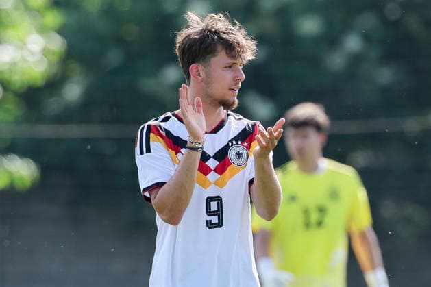 Otto Stange Germany celebrates after scoring his teams second goal, UEFA Under 19 friendly, Slovakia v Germany, MOL Academy on 27 May 2026 in Dunajska Streda, Slovakia Photo by Marco Steinbrenner DeFodi Images Otto Stange Germany celebrates after scoring his teams second goal, UEFA Under 19 friendly, Slovakia v Germany, MOL Academy, May 27, 2026 in Dunajska Streda, Slovakia Photo by Marco Steinbrenner DeFodi Images