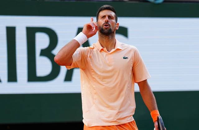 Novak Djokovic reacts to the crowd French Open Tennis, Day Four, Tennis, Roland Garros, Paris, France - 27 May 2026Paris Roland Garros France EDITORIAL USE ONLY No use with unauthorised audio, video, data, fixture lists, club league logos or live services. Online in-match use limited to 120 images, no video emulation. No use in betting, games or single club league player publications. Copyright: xJavierxGarcia Shutterstockx 16898261x