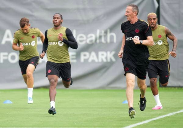May 27, 2026, Charlotte, Nc, UNITED STATES: Canada forward Jonathan David, second left, runs during Team Canada World Cup roster selection camp in Charlotte, N.C., on Wednesday, May 27, 2026. Canada News - May 27, 2026 - ZUMAc35_ 20260527_zaf_c35_195 Copyright: xNathanxDenettex