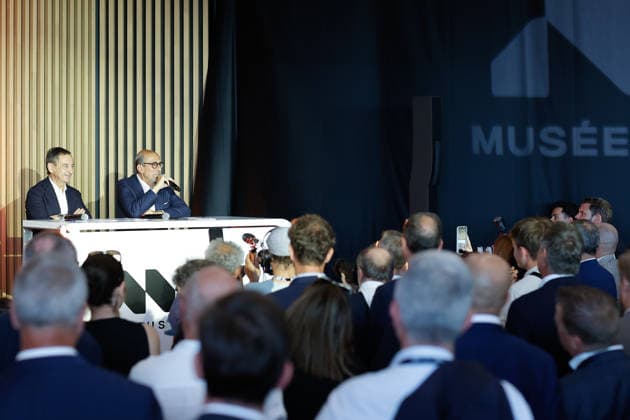 AUTO - INAUGURATION DU MUSEE M24 AU MANS MILLE Richard (fra), Prà sident ot the FIA Endurance Commission, portrait, FILLON Pierre (fra), President of ACO, portrait, Fabrice BOURRIGAUD - Directeur du pole Esprit Le Mans de l ACO, portrait, during the opening ceremony of the Museum M24, Inauguration Musà e M24, on May 28, 2026 in Le Mans, France - Le MansFrance Copyright: xFREDERICxLExFLOCxHx