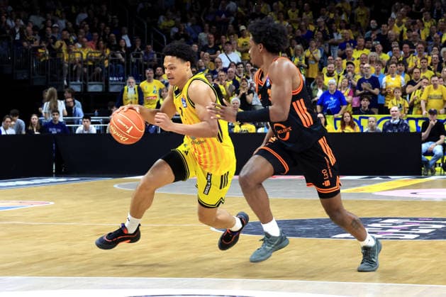 DEU, easyCredit BBL, ALBA vs Rasta Vechta, 27 05 2026, Uber Arena, Berlin, DEU, easyCredit BBL, ALBA vs Rasta Vechta, pictured Jack Kayil ALBA Berlin 7 , Malik Parsons RASTA Vechta 3 nordphotoxGmbHx xEngler nph00076