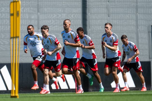 GER, Soccer mens national team Germany, training, 28 05 2026, Adidas Homeground, Herzogenaurach, GER, Soccer mens national team Germany, training, in the picture Florian Wirtz Germany, 17 , Waldemar Anton Germany, 03 , Nico Schlotterbeck Germany, 15 , nordphotoxGmbHx xMemmler nph00005