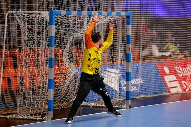 Daniel Rebmann HBW Balingen Weilstetten, 12 cant hold the ball, Dessau Rosslauer HV 06 vs HBW Balingen Weilstetten, Handball, 2 Bundesliga, 33 Matchday, Season 2025 26, 29 05 2026, Dessau Rosslauer HV 06 vs HBW Balingen Weilstetten, Handball, 2 Bundesliga, 33 Matchday, Season 2025 26, 29 05 2026 Dessau Rosslau Copyright: xEibner-Pressefoto LauraxRoemerx EP_LRR