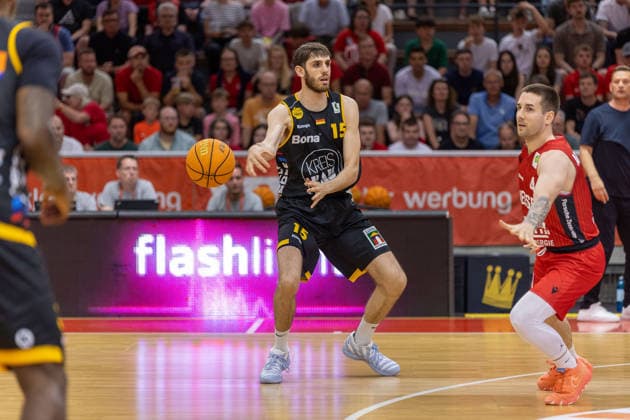 Nil Failenschmid Clavera Bozic Estriche Knights Kirchheim, 15 GER, Giessen46ers vs Bozic Estriche Knights Kirchheim, BARMER 2 Basketball Bundesliga, Playoffs Semifinal Game 4, Season 2025 2026, 29 05 2026 GER, Giessen46ers vs Bozic Estriche Knights Kirchheim, BARMER 2 Basketball Bundesliga, Playoffs Semifinal Game 4, Season 2025 2026, 29 05 2026 Giessen Copyright: xEibner-Pressefoto NinaxSanderx EP_NSR