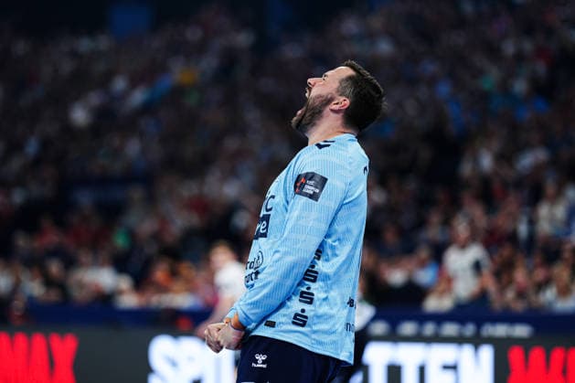 Cheers after Benjamin Burics save SG Flensburg Handewitt, 01 GER, MT Melsungen vs SG Flensburg Handewitt, Handball, EHF European League, Semi-final, Season 2025 2026, 30 05 2026 GER, MT Melsungen vs SG Flensburg Handewitt, Handball, EHF European League, Semi-final, Season 2025 2026, 30 05 2026 Hamburg Copyright: xEibner-Pressefoto MarcelxvonxFehrnx EP_MFN