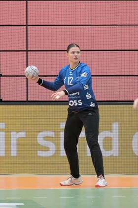 Marie Kristin Weiss TusSies Metzingen, 12 in goal with ball TusSies Metzingen vs SV Union Halle Neustadt , Handball, Alsco HBF, 7 Play Off League Matchday, Season 2025 2026, 30 05 2026 TusSies Metzingen vs SV Union Halle Neustadt , Handball, Alsco HBF, 7 Play Off League Matchday, Season 2025 2026, 30 05 2026 Tuebingen Copyright: xEibner-Pressefoto TobiasxBaurx EP_TBR