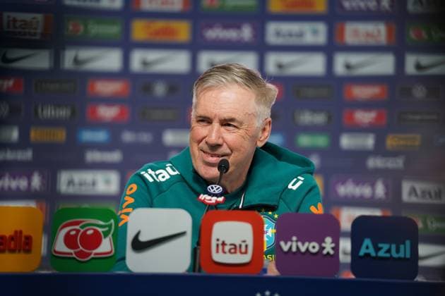 RECORD DATE NOT STATED Carlo Ancelotti gives a press conference, PK, Pressekonferenz at Granja Comary before the Brazilian national team, Nationalteam s friendly match. Teresopolis (RJ), 05 30 2026 - Sports Brazilian National Team CBF Football RJ - Coach Carlo Ancelotti during a press conference for the Brazilian national team, held at Granja Comary, in Teresopolis (RJ), this Saturday, May 30, 2026. The coach spoke about the team s preparation for the friendly match against Panama and the final adjustments before departing for the 2026 FIFA World Cup, WM, Weltmeisterschaft, Fussball (Foto: Leonardo Antonio Thenews2 imago images) SPO Copyright: xLeonardoxAntoniox