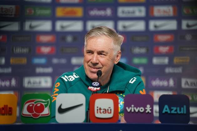 RECORD DATE NOT STATED Carlo Ancelotti gives a press conference, PK, Pressekonferenz at Granja Comary before the Brazilian national team, Nationalteam s friendly match. Teresopolis (RJ), 05 30 2026 - Sports Brazilian National Team CBF Football RJ - Coach Carlo Ancelotti during a press conference for the Brazilian national team, held at Granja Comary, in Teresopolis (RJ), this Saturday, May 30, 2026. The coach spoke about the team s preparation for the friendly match against Panama and the final adjustments before departing for the 2026 FIFA World Cup, WM, Weltmeisterschaft, Fussball (Foto: Leonardo Antonio Thenews2 imago images) SPO Copyright: xLeonardoxAntoniox